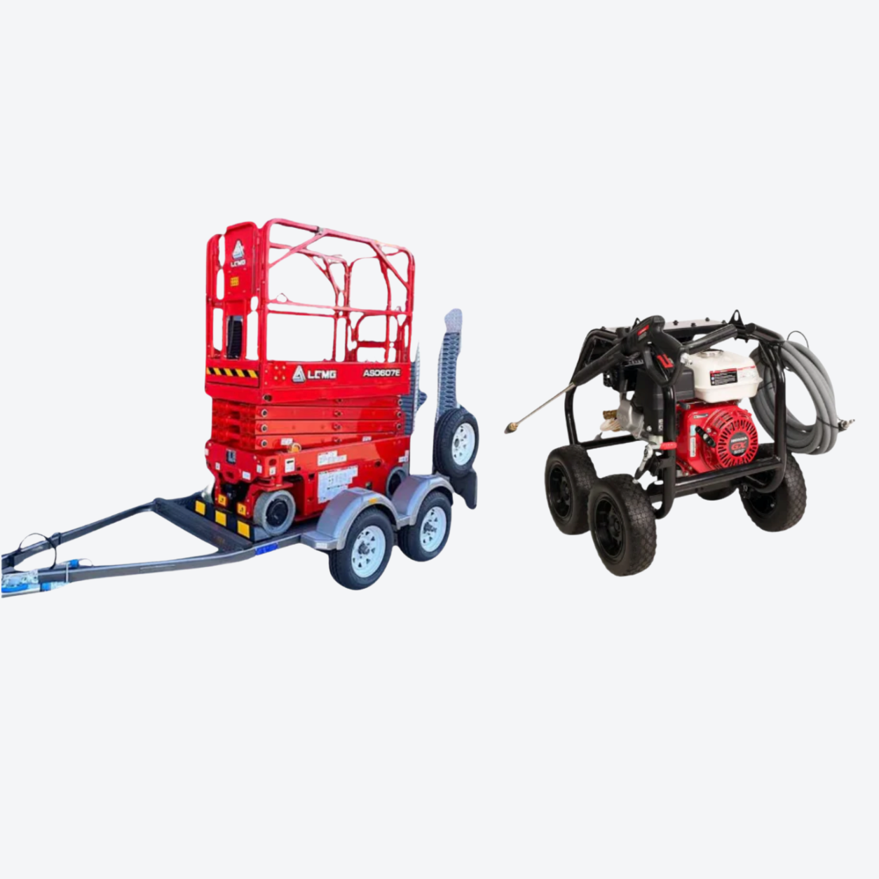 19ft Scissor W/ 2T Trailer + 3600PSI Pressure Washer